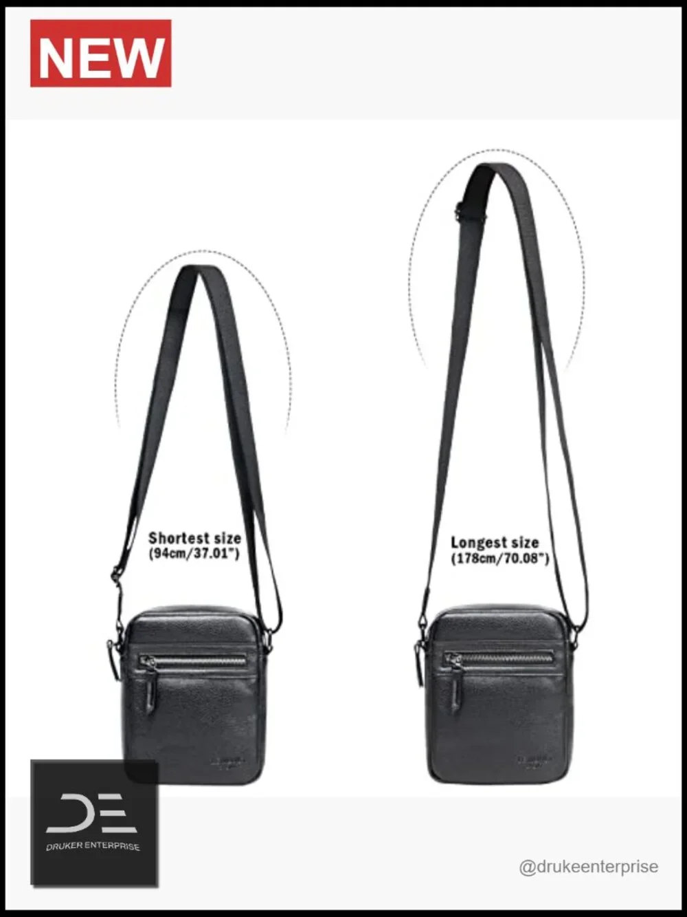 Small Crossbody Bag Mens Purse Leather Messenger Bag Sling Shoulder Travel